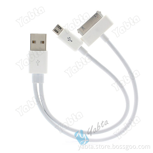 18cm Short 8 Pin 30 Pin 2 In 1 USB Cable For Iphone 4 5